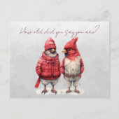 Carte Postale Cardinal Birthday Card Quel Âge Avez-Vous Dit Être (Devant)