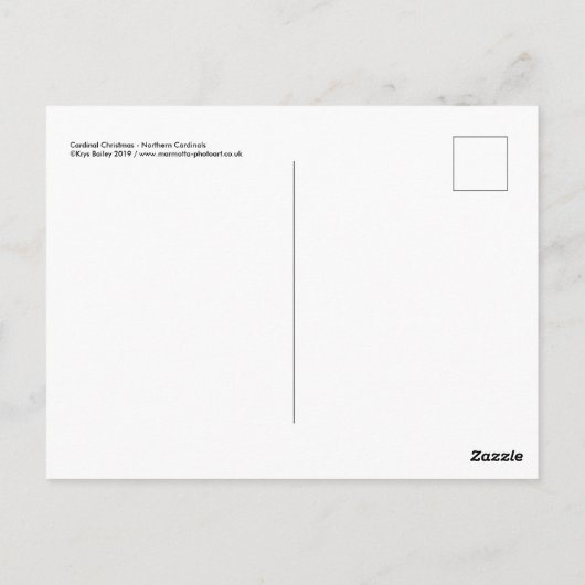 Carte postale Cardinal Christmas (Dos)