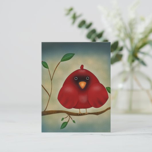 Carte Postale Cardinal des oiseaux rouges (Debout devant)