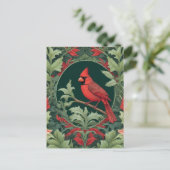 Carte Postale Cardinal du Nord élégant Inspiré de William Morris (Debout devant)