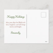 Carte postale Cardinal et Holly Holiday (Dos)