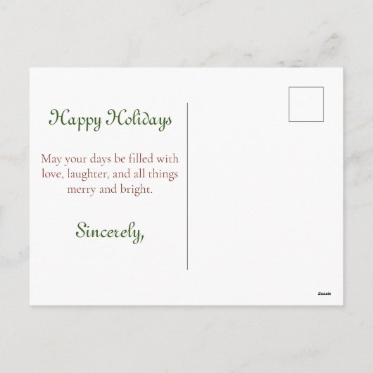 Carte postale Cardinal et Holly Holiday (Dos)