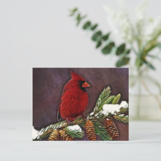 Carte Postale Cardinal et Pinecones (Debout devant)