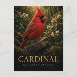 Carte Postale Cardinal Jardins de la forêt faune ANIMAL