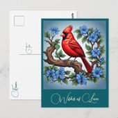 CARTE POSTALE " CARDINAL ROUGE " (Devant / Derrière)