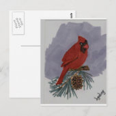 Carte Postale Cardinal rouge (Devant / Derrière)