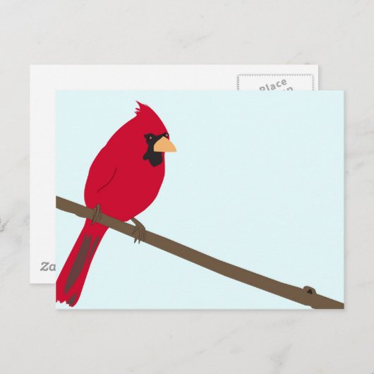 Carte Postale Cardinal rouge (Devant / Derrière)