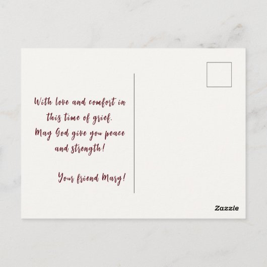 Carte Postale Cardinal rouge sentimental je suis toujours avec t (Dos)