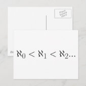 Carte Postale Cardinalité des ensembles infinis (Devant / Derrière)