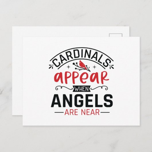 Carte Postale Cardinals Appear When Angels Are Near (Devant / Derrière)