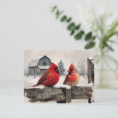 Carte Postale Cardinals Vintage Farm (Debout devant)