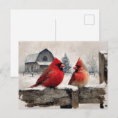 Carte Postale Cardinals Vintage Farm (Devant / Derrière)