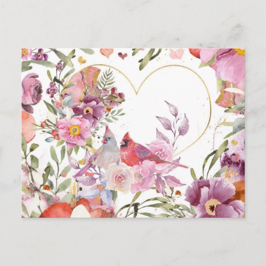 Carte postale Cardinaux de la Saint-Valentin (Devant)