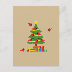 Carte Postale Cardinaux rouges - Merrier de Noël passé ensemble