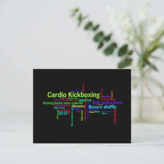 Carte Postale Cardio Kickboxing Word Cloud (Debout devant)