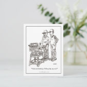 Carte postale caricaturale d'une hernie (Debout devant)