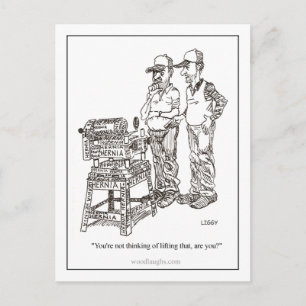 Carte postale caricaturale d'une hernie