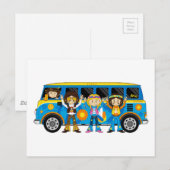 Carte Postale Caricature 60 Paix Hippie Van (Devant / Derrière)