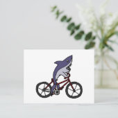 Carte Postale Caricature à vélo pour requin soyeux (Debout devant)