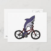 Carte Postale Caricature à vélo pour requin soyeux (Devant / Derrière)
