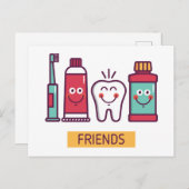 Carte Postale Caricature Amis de soins oraux (Devant / Derrière)