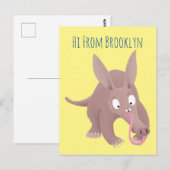 Carte Postale Caricature amusante de Aardvark (Devant / Derrière)