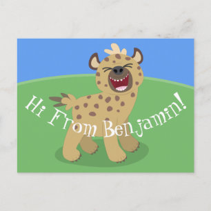 Carte Postale Caricature amusante hyena riant illustration