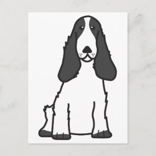 Carte Postale Caricature anglaise Cocker Spaniel Chien