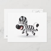 Carte Postale Caricature bébé Zebra (Devant / Derrière)