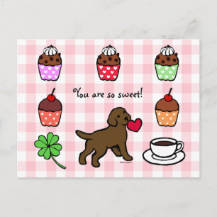 Carte Postale Caricature Coeur Chiot du Laboratoire de Chocolat