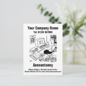 Carte Postale Caricature comptable pour personnaliser (Debout devant)
