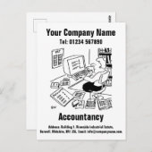 Carte Postale Caricature comptable pour personnaliser (Devant / Derrière)