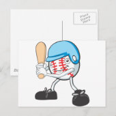 Carte Postale Caricature cool de base-ball (Devant / Derrière)