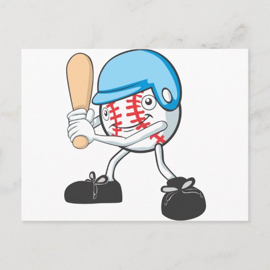Carte Postale Caricature cool de base-ball (Devant)