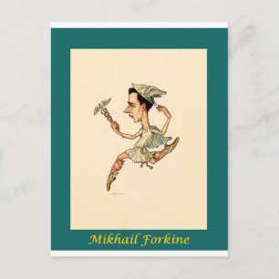 Carte Postale Caricature de ballet russe ~ Mikhail Fokine