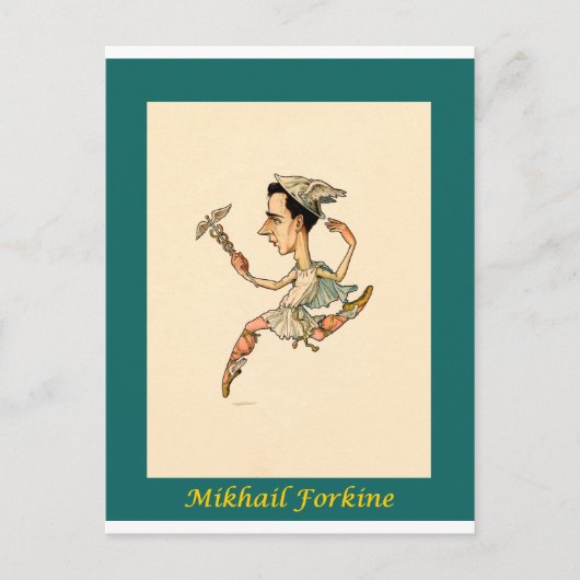 Carte Postale Caricature de ballet russe ~ Mikhail Fokine (Devant)
