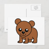 Carte Postale Caricature de bébé ours (Devant / Derrière)