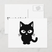 Carte Postale Caricature de chat noir (Devant / Derrière)