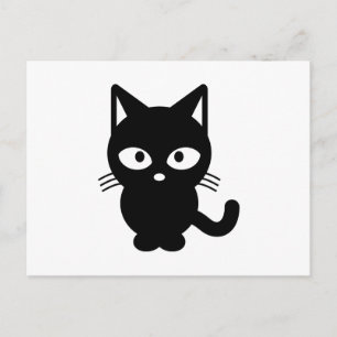 Carte Postale Caricature de chat noir