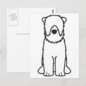 Carte Postale Caricature de chien de Terrier russe noir (Devant / Derrière)