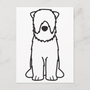 Carte Postale Caricature de chien de Terrier russe noir