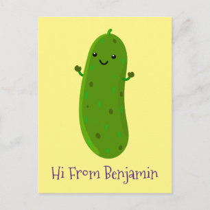 Carte Postale Caricature de cornichon joyeux