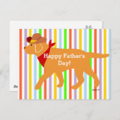 Carte Postale Caricature de cowboy du Labrador jaune (Devant / Derrière)