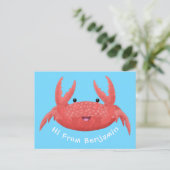Carte Postale Caricature de crabe rouge cuite (Debout devant)