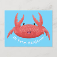 Caricature de crabe rouge cuite