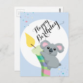Carte Postale Caricature de Cute Chubby Koala illustration anniv (Devant / Derrière)