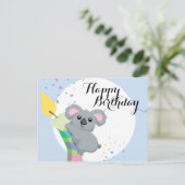 Carte Postale Caricature de Cute Chubby Koala illustration anniv (Debout devant)