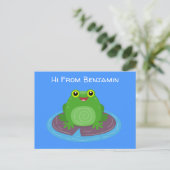 Carte Postale Caricature de grenouille verte mignonne (Debout devant)