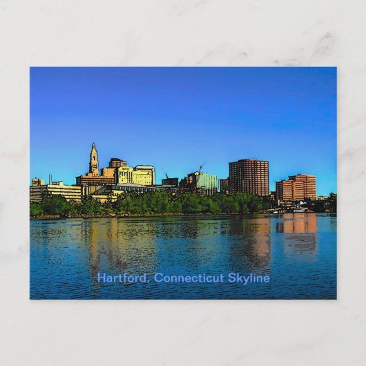 Carte Postale Caricature de Hartford Connecticut Skyline (Devant)