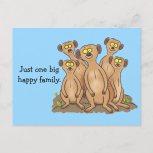 Carte Postale Caricature de la famille Happy Meerkat